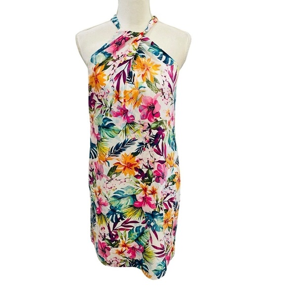 Tommy Bahama Garden of Hope & Courage Silk Shift Dress Tropical Print NWT $238 - Picture 12 of 16